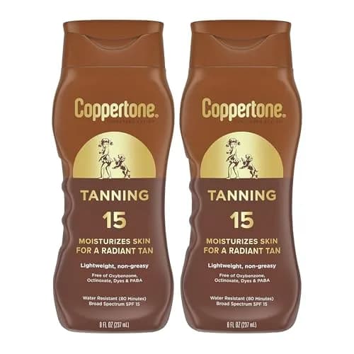 Coppertone Tanning Sunscreen Lotion SPF 15 Broad Spectrum 473ml (16 Fl Oz) | Water Resistant & Vitamin E Enriched thumbnail 1