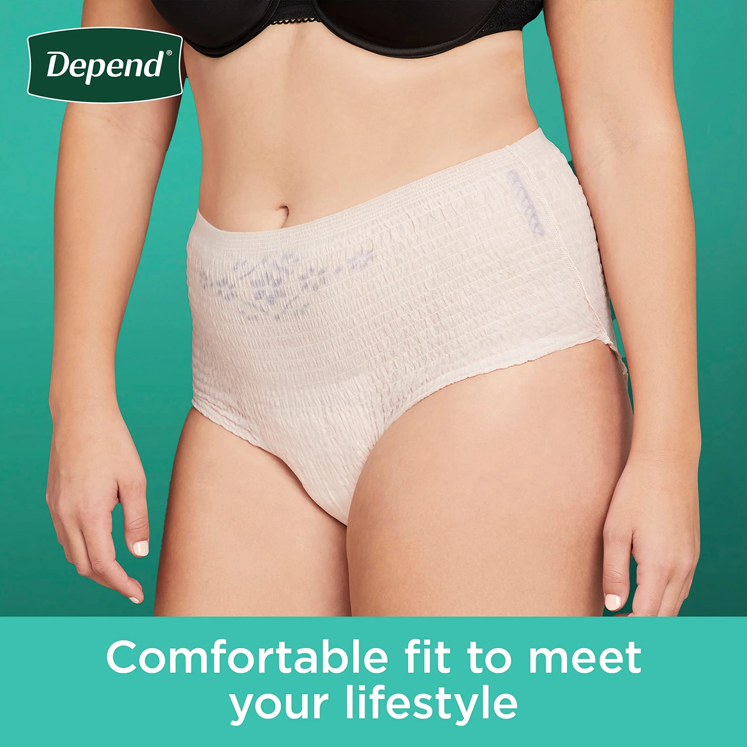 Depend Fresh Protection Incontinence Underwear for Women Medium Blush 60 Count | Maximum Absorbency - view 5