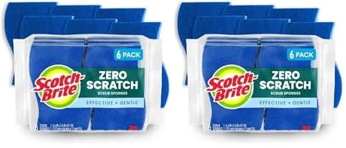 Scotch-Brite Zero Scratch Scrub Sponge, 12 Count (Pack of 2) | Cleans 3x Faster thumbnail 1