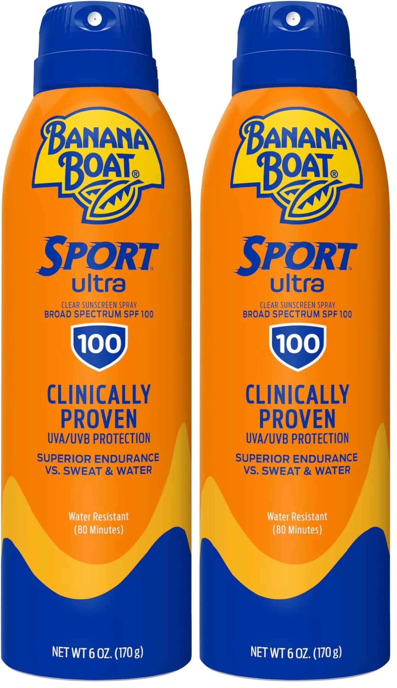 Banana Boat Sport Ultra Sunscreen Spray SPF 100 | 354ml (12 Fl Oz) Pack of 2 | Clinically Proven UVA/UVB Protection - main product image