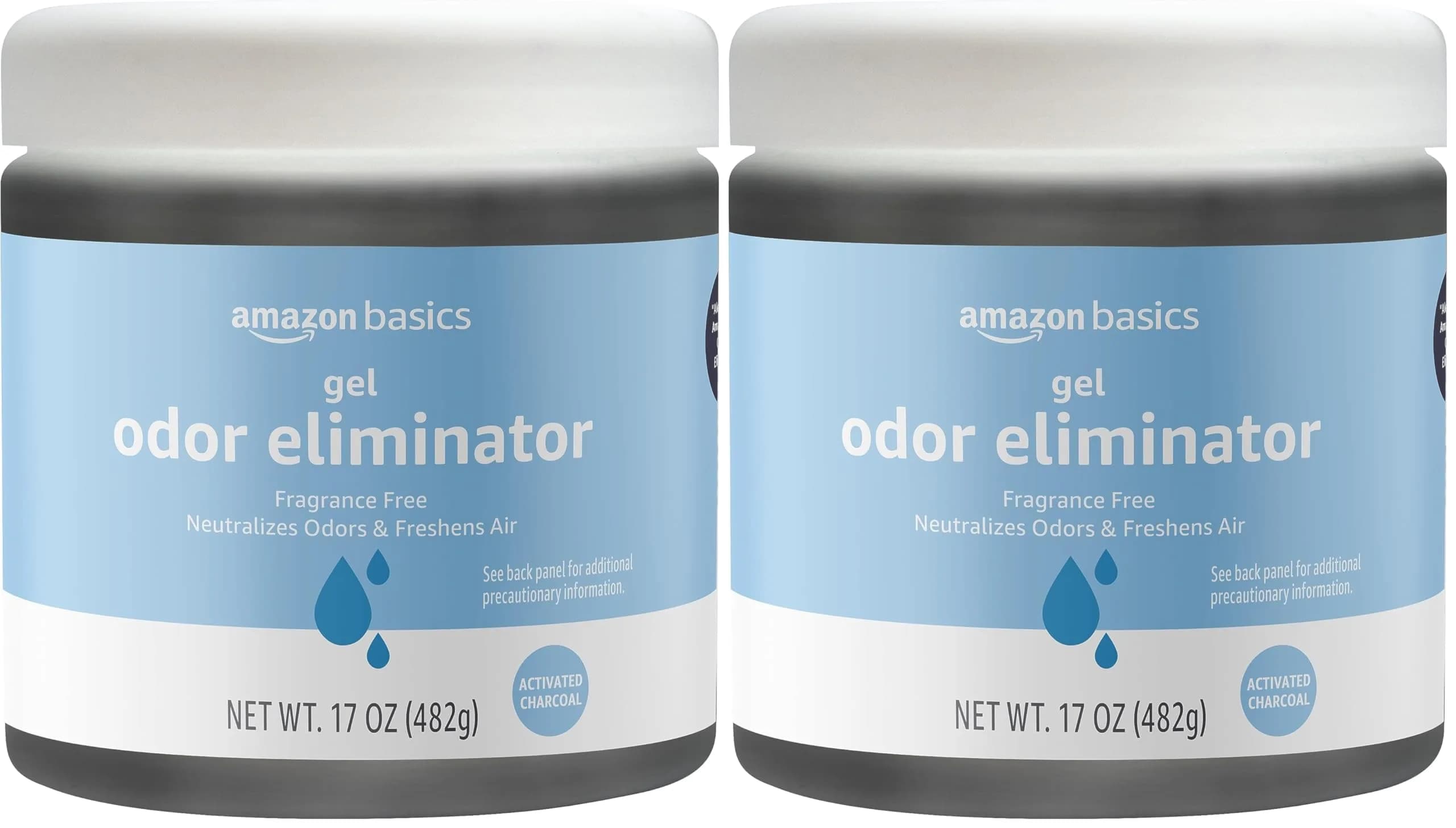 Amazon Basics Gel Odor Eliminator Activated Charcoal 1L (34 Fl Oz) | Fragrance-Free Odor Control for Indian Homes