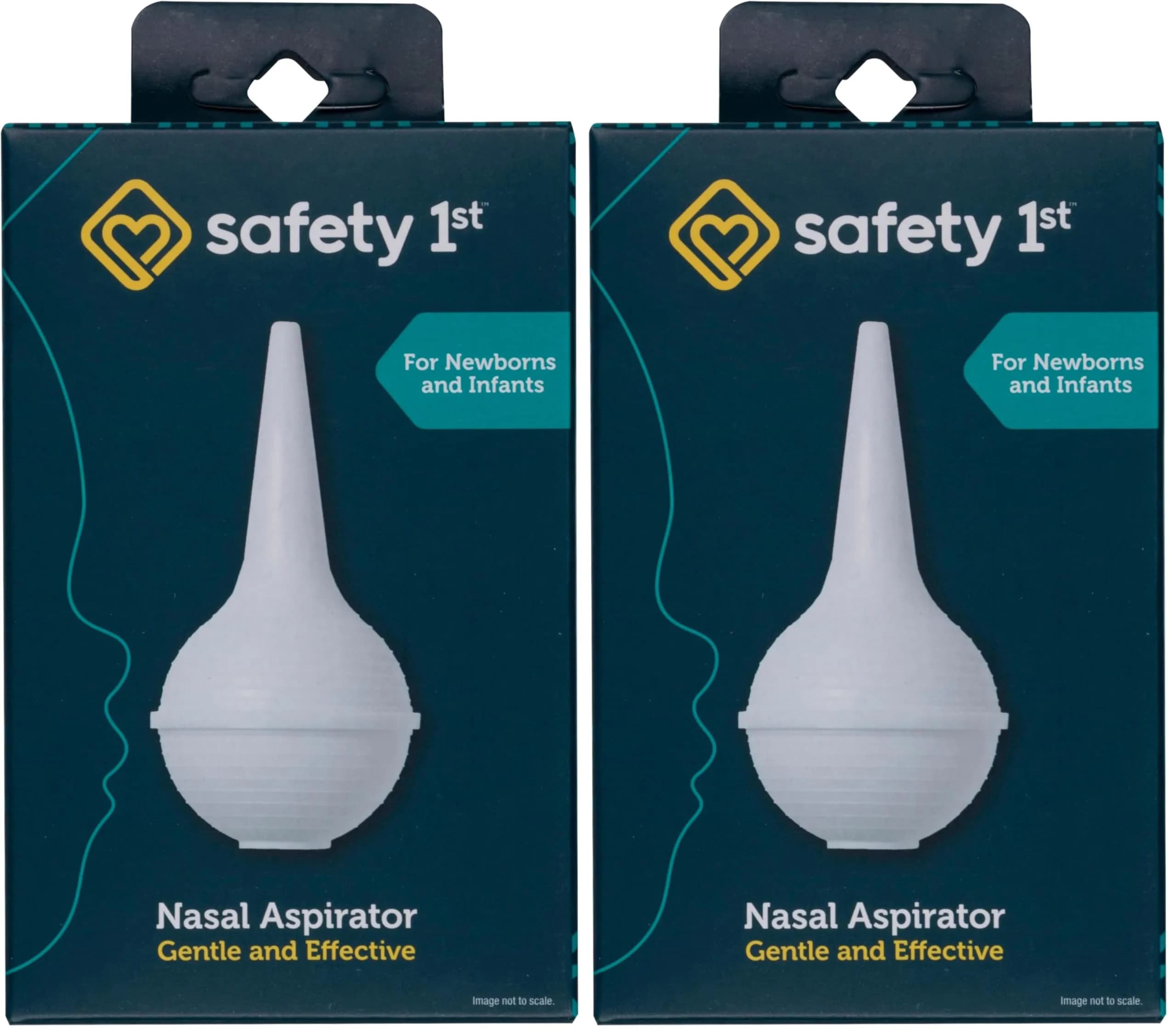Safety 1st Nasal Aspirator, White, Pack of 2 | Gentle Suction for Clear Breathing