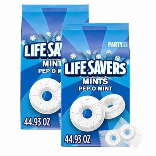 Life Savers Pep-O-Mint Hard Candy Individually Wrapped, Party Size Bulk Bag 1.63 kg (2.8 LB) — Fresh Breath Mint thumbnail 1