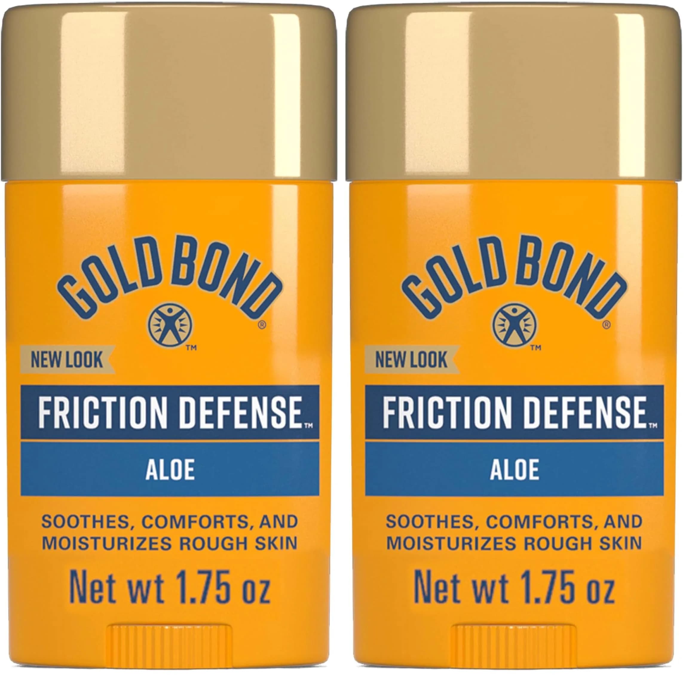 Gold Bond Friction Defense Stick with Aloe, 100g (3.5 oz) Pack of 2 | Prevents Chafing & Soothes Skin — 1.75 Ounce