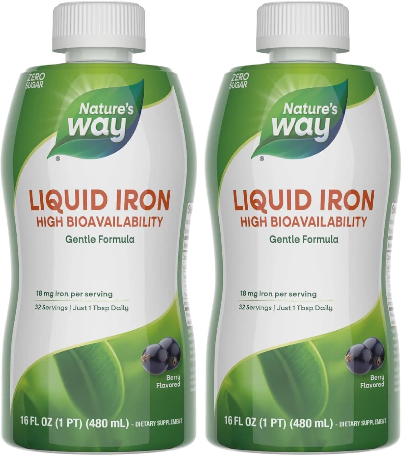 Nature's Way Liquid Iron Supplement Berry 1 L (32 Fl Oz) | Gentle Glycinate for Energy Metabolism - main product image