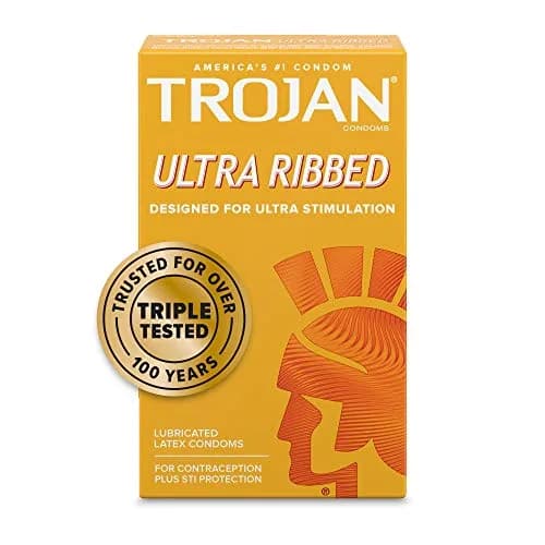 TROJAN Stimulations Ultra Ribbed Spermicidal Condoms 12 Count | Deep Ribbed for Enhanced Stimulation thumbnail 6