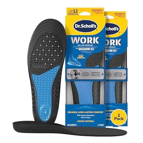 Dr. Scholl's Superior Comfort Insoles for Women | Massaging Gel | All-Day Work | Pack of 2 | Trim to Fit thumbnail 1