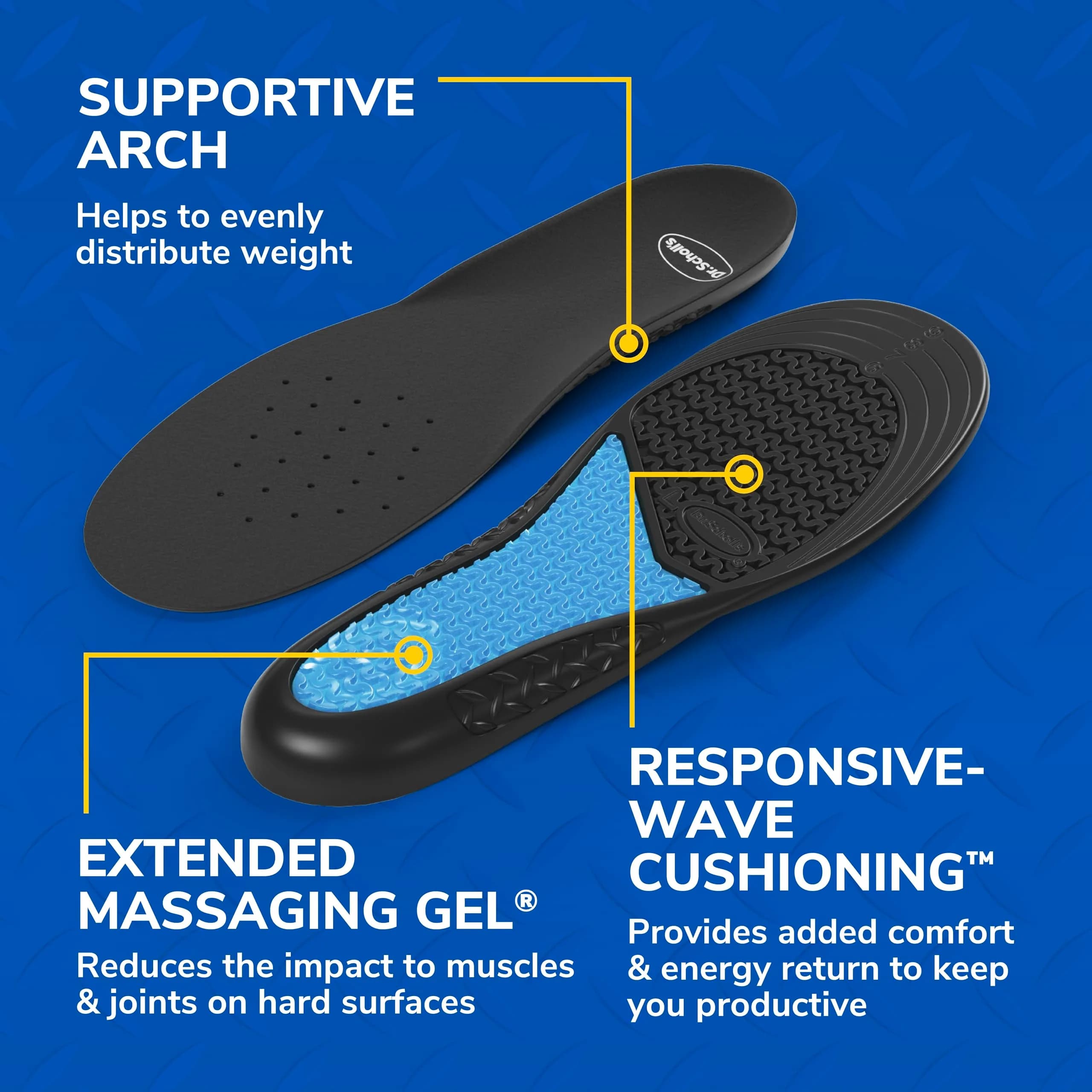 Dr. Scholl's Superior Comfort Insoles for Women | Massaging Gel | All-Day Work | Pack of 2 | Trim to Fit - view 5