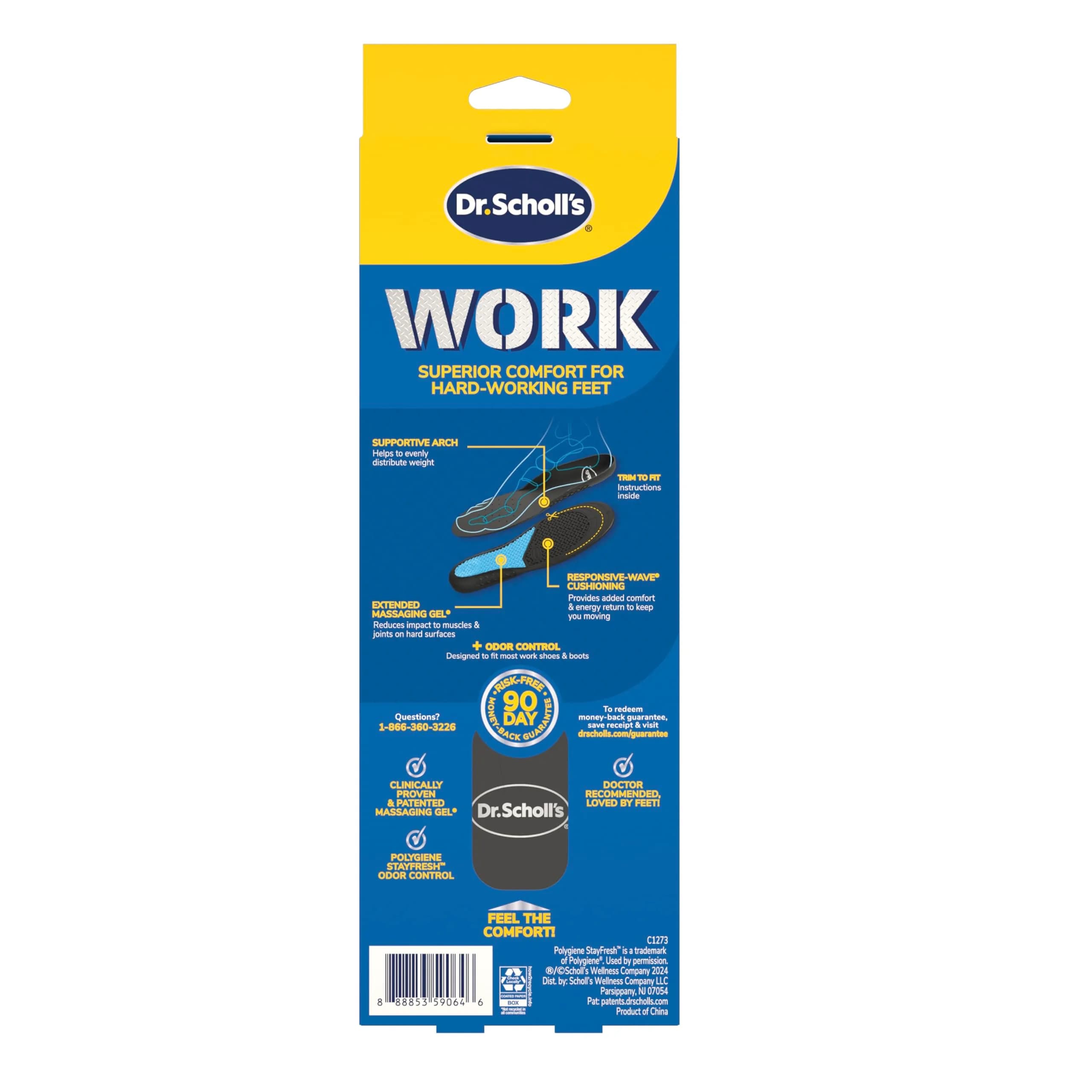 Dr. Scholl's Superior Comfort Insoles for Women | Massaging Gel | All-Day Work | Pack of 2 | Trim to Fit - view 9