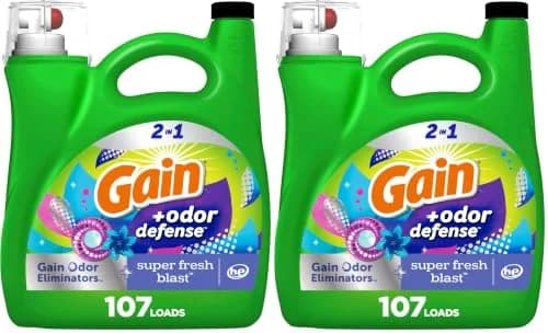Gain Odor Defense Liquid Laundry Detergent Super Fresh Blast 308 fl oz (154 fl oz Pack of 2) | Fights Odor & Lasts thumbnail 1