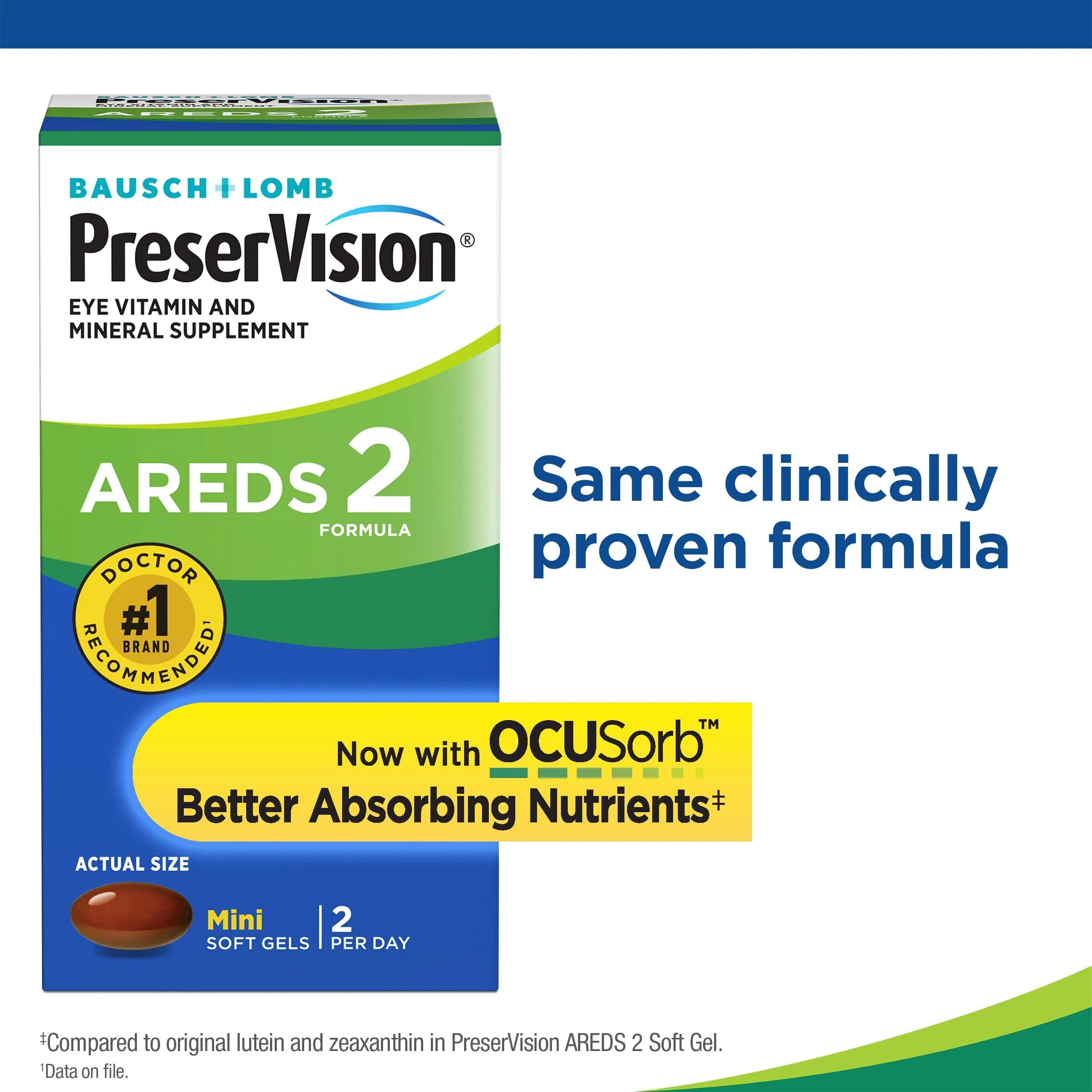 PreserVision AREDS 2 Eye Vitamins 120 Count (240 Softgels) | NEI Recommended Formula - view 2