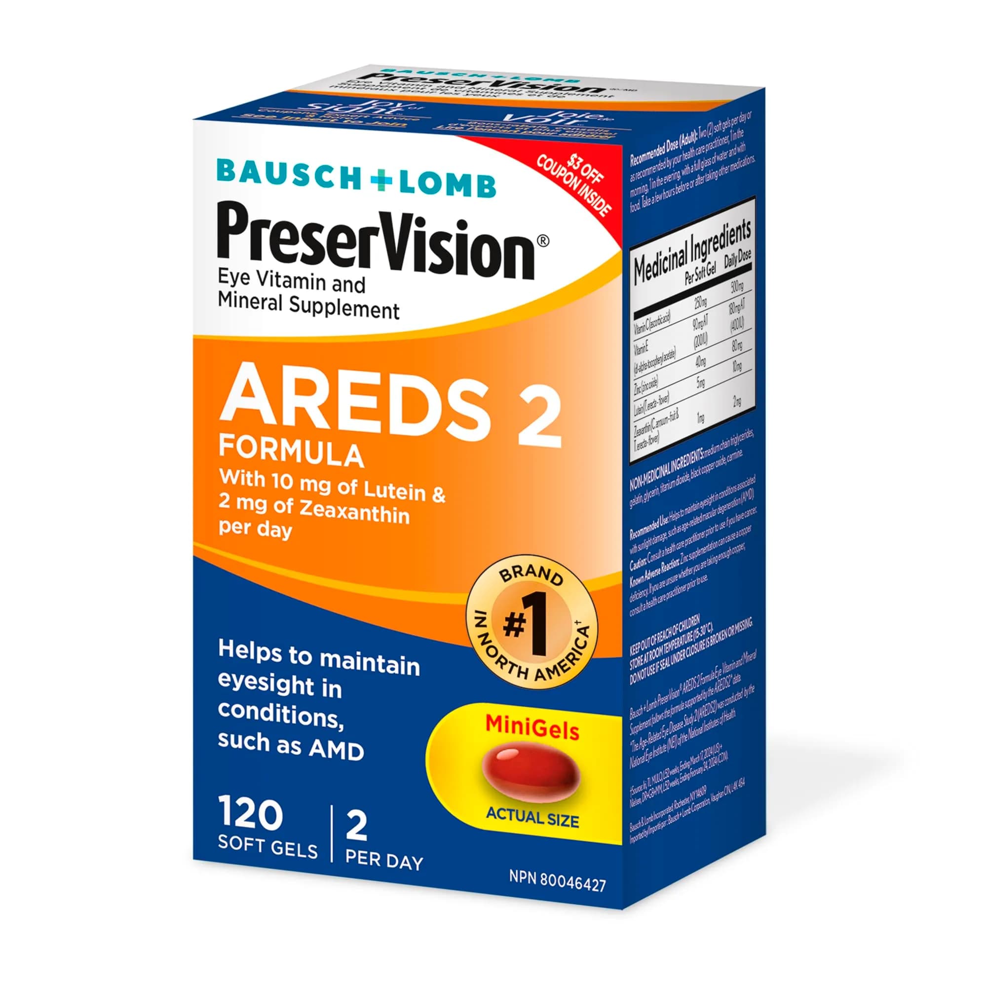 PreserVision AREDS 2 Eye Vitamins 120 Count (240 Softgels) | NEI Recommended Formula - view 9