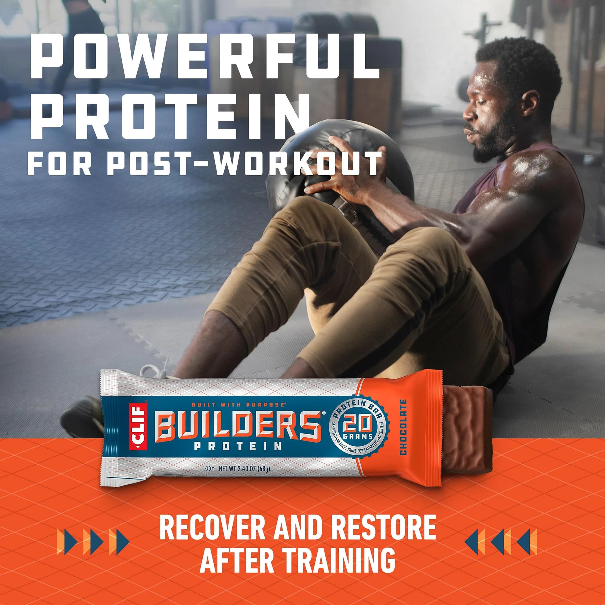 CLIF BUILDERS Chocolate Protein Bars - 20g Plant Based Protein - Gluten Free - 2.4 oz. (Pack of 24) - view 5