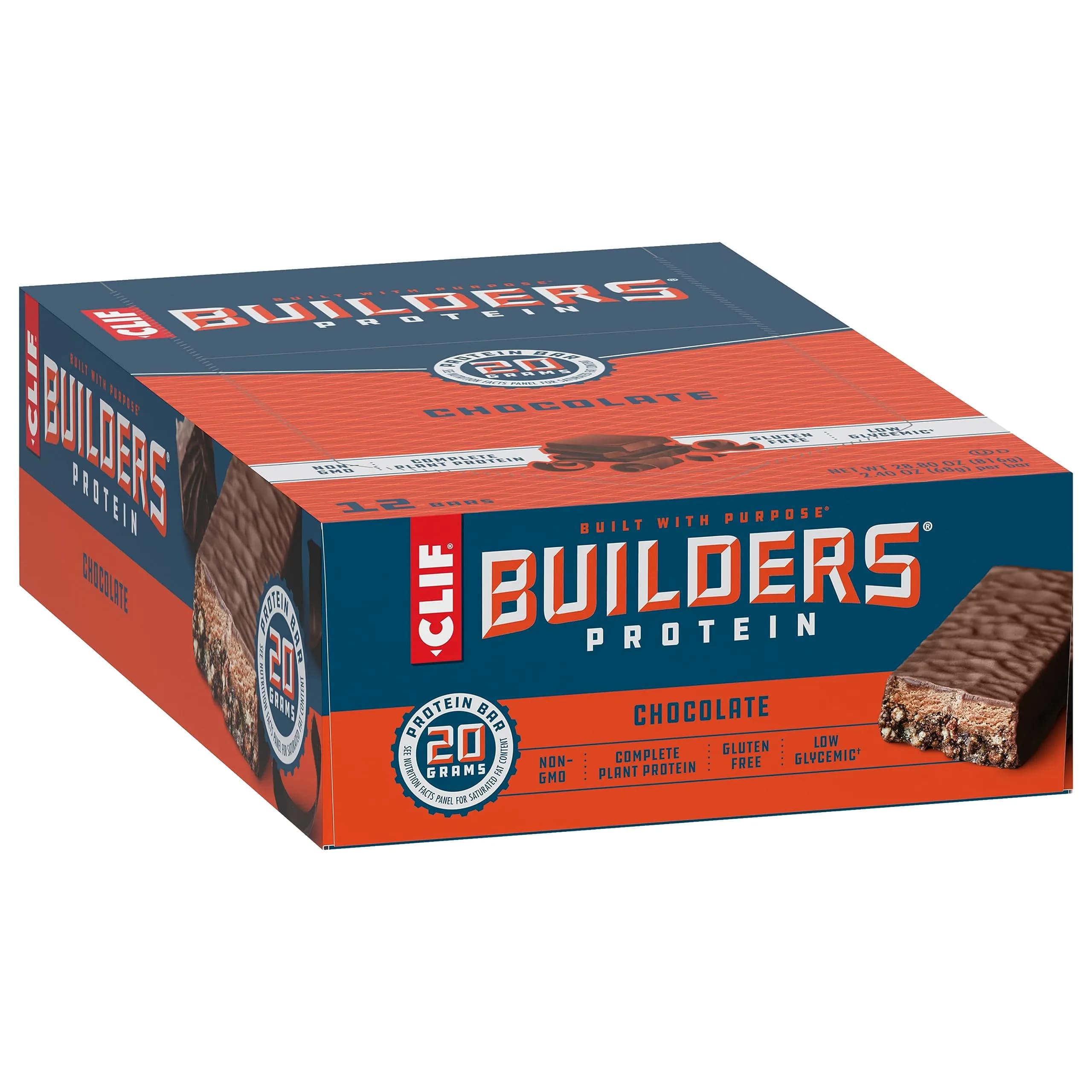 CLIF BUILDERS Chocolate Protein Bars - 20g Plant Based Protein - Gluten Free - 2.4 oz. (Pack of 24) - view 7