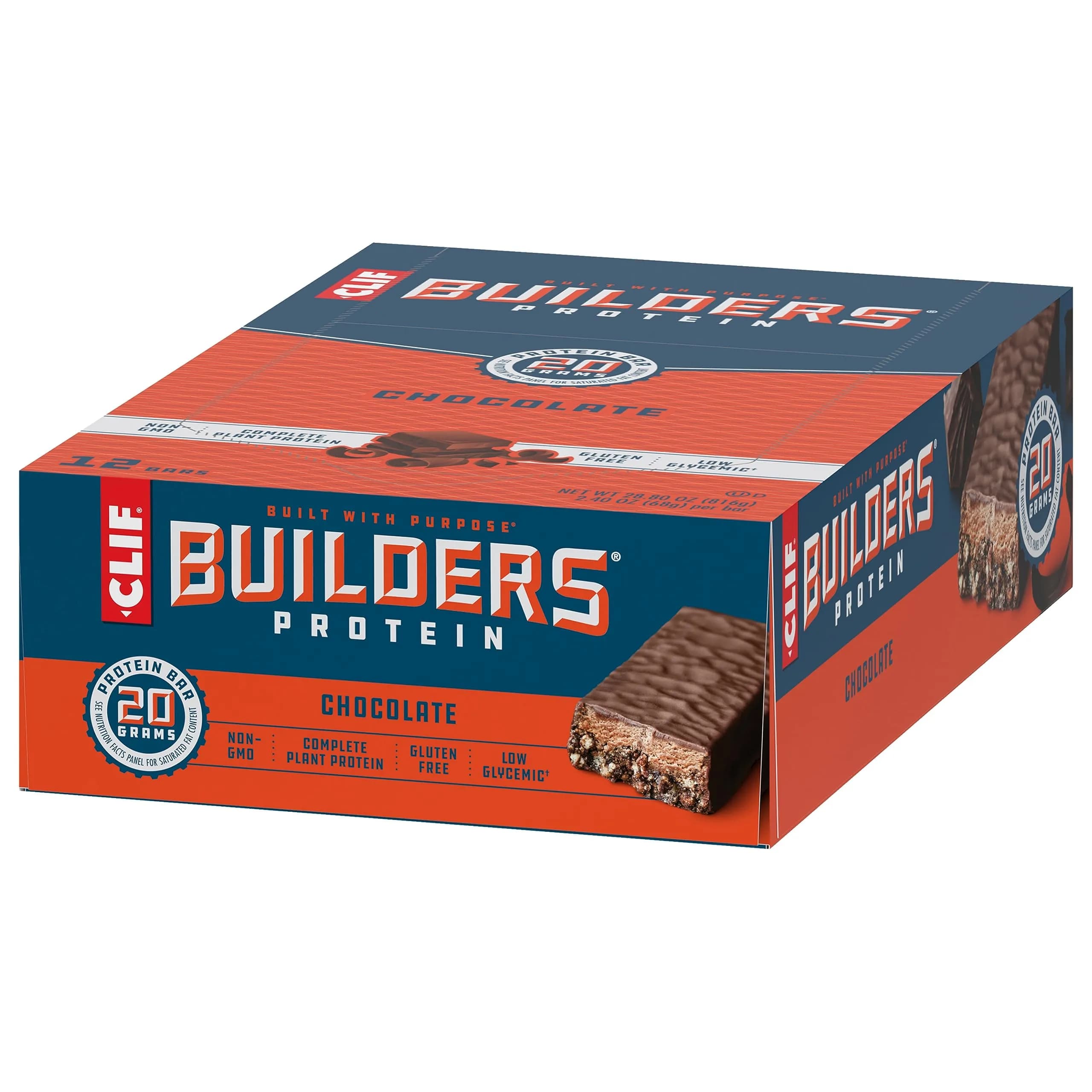 CLIF BUILDERS Chocolate Protein Bars - 20g Plant Based Protein - Gluten Free - 2.4 oz. (Pack of 24) - view 8