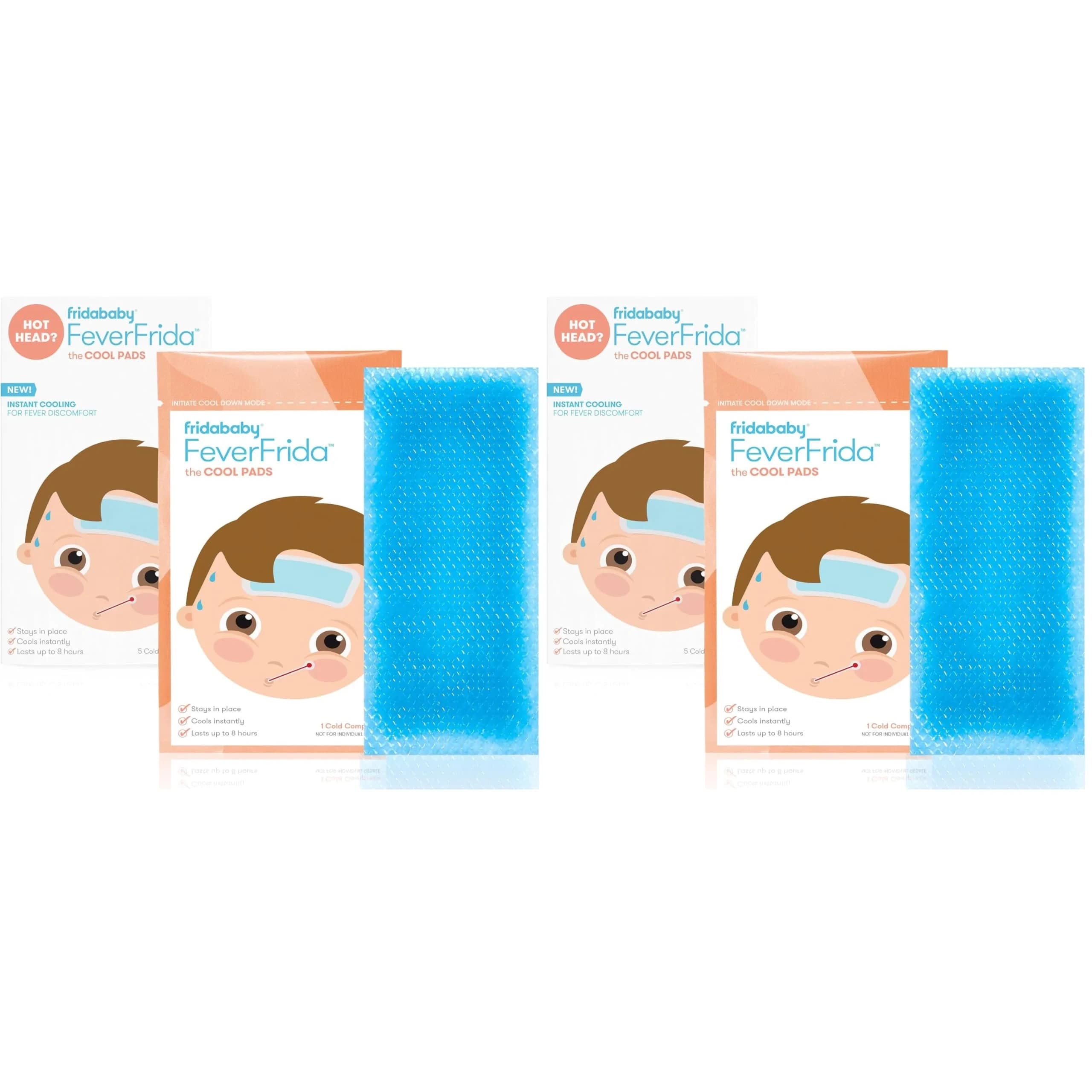 Frida Baby Cool Pads for Kids Fever Discomfort, 10 Count (5 Count Pack of 2) | Instant Cooling Relief - main product image