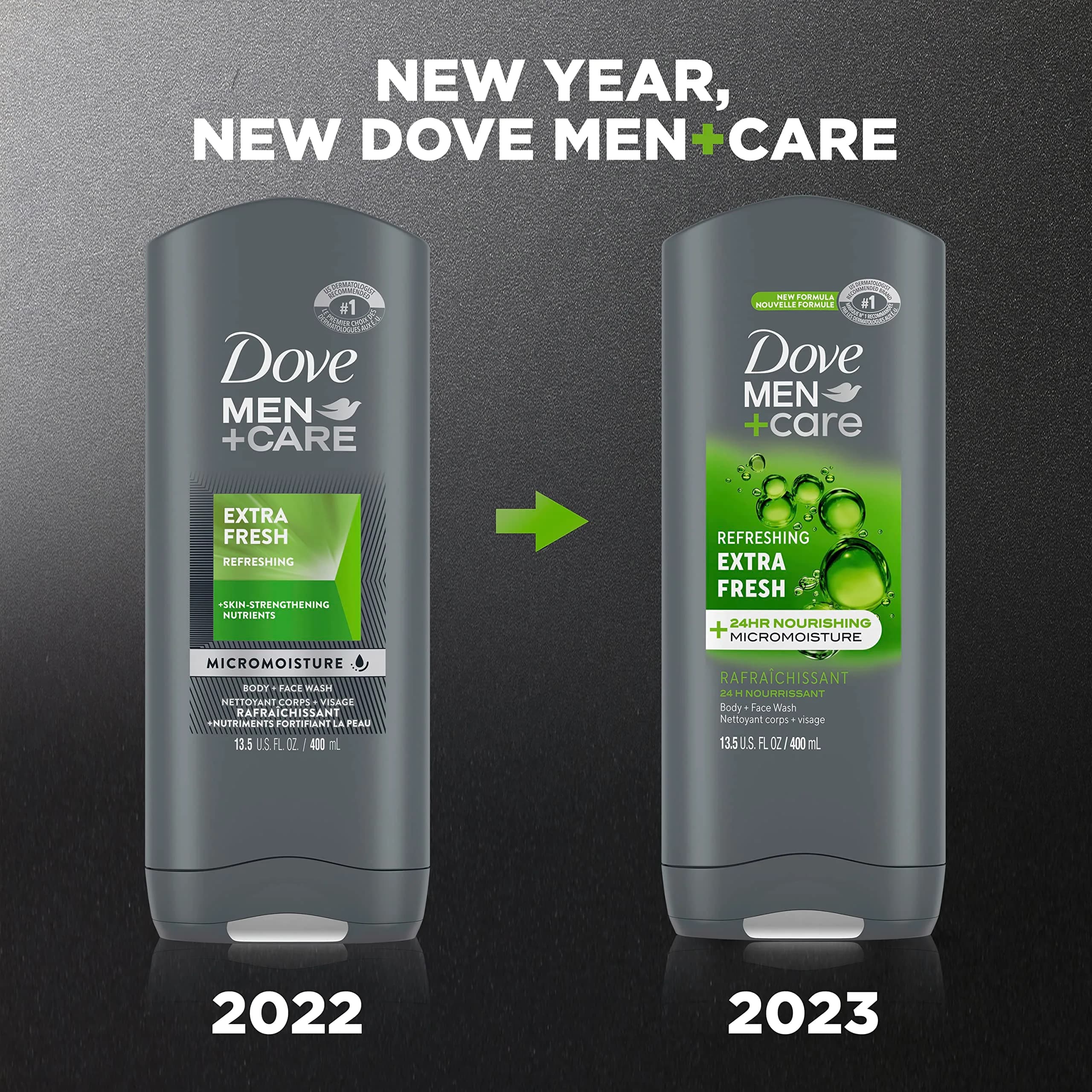 Dove Men+Care Extra Fresh Body and Face Wash 800ml (27 Fl Oz) | Hydrating Formula for Smoother Skin - view 2