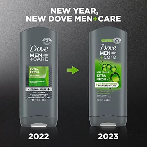 Dove Men+Care Extra Fresh Body and Face Wash 800ml (27 Fl Oz) | Hydrating Formula for Smoother Skin thumbnail 2