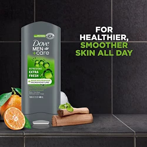 Dove Men+Care Extra Fresh Body and Face Wash 800ml (27 Fl Oz) | Hydrating Formula for Smoother Skin thumbnail 3