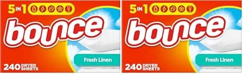 Bounce Fabric Softener Sheets Fresh Linen Scent 480 Count (2.2 kg / 4.8 lb) | Controls Static Cling & Reduces Wrinkles thumbnail 1