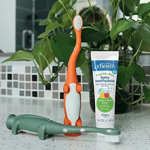 Dr. Brown's Fluoride-Free Baby Toothpaste 40g | Infant & Toddler Oral Care, Apple Pear, 2-Pack thumbnail 8