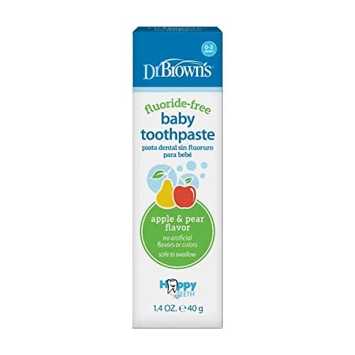 Dr. Brown's Fluoride-Free Baby Toothpaste 40g | Infant & Toddler Oral Care, Apple Pear, 2-Pack thumbnail 2