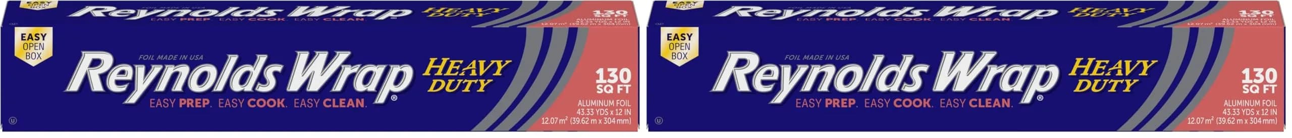 Reynolds Heavy Duty Aluminum Foil Roll 12 Inches Wide, 260 Sq. Ft. Total (Pack of 2) | Strong, Durable Foil for Grilling & Roasting