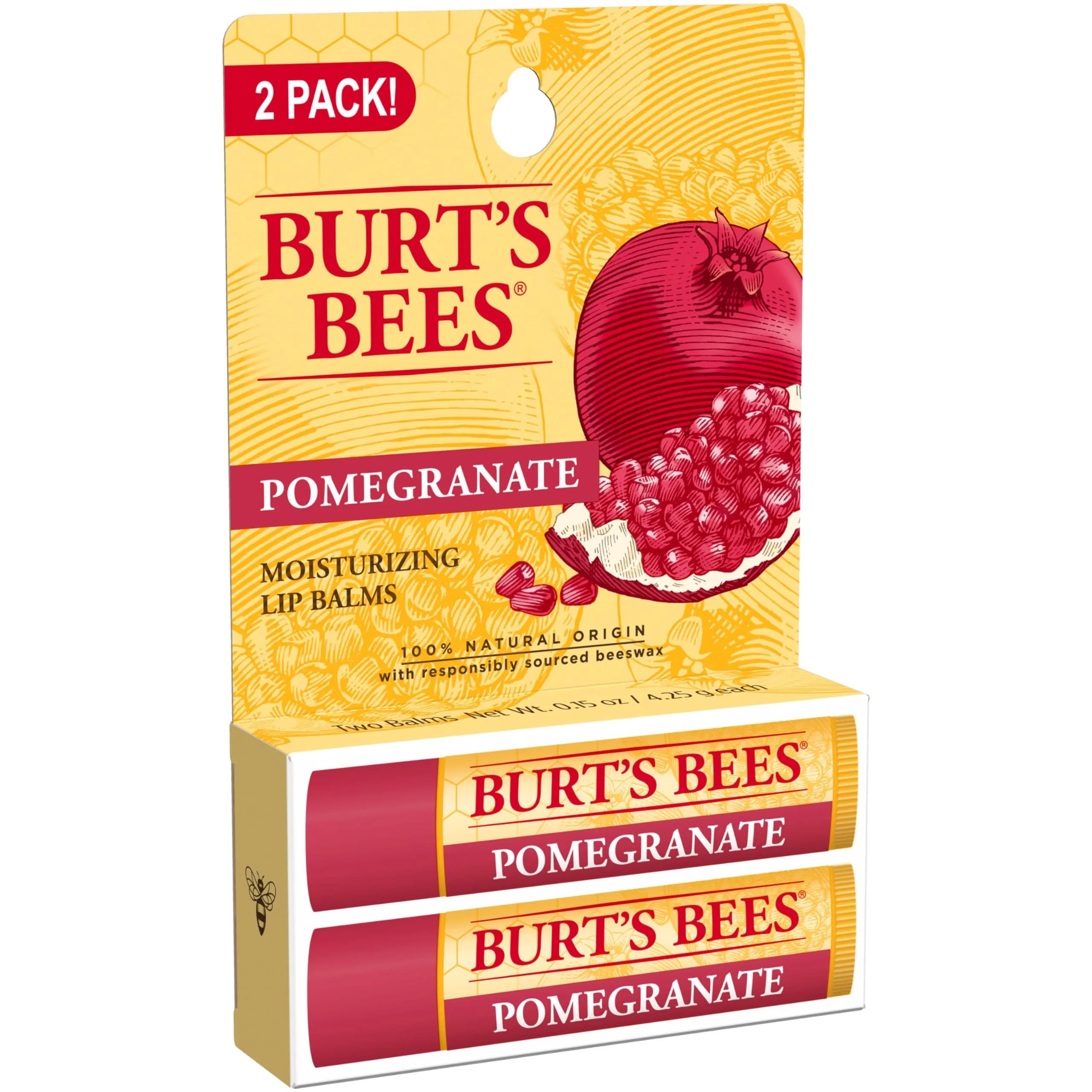 Burt's Bees Pomegranate Tint-Free Lip Balm 0.15 oz (0.44 ml) | Natural Conditioning Lip Treatment - view 8