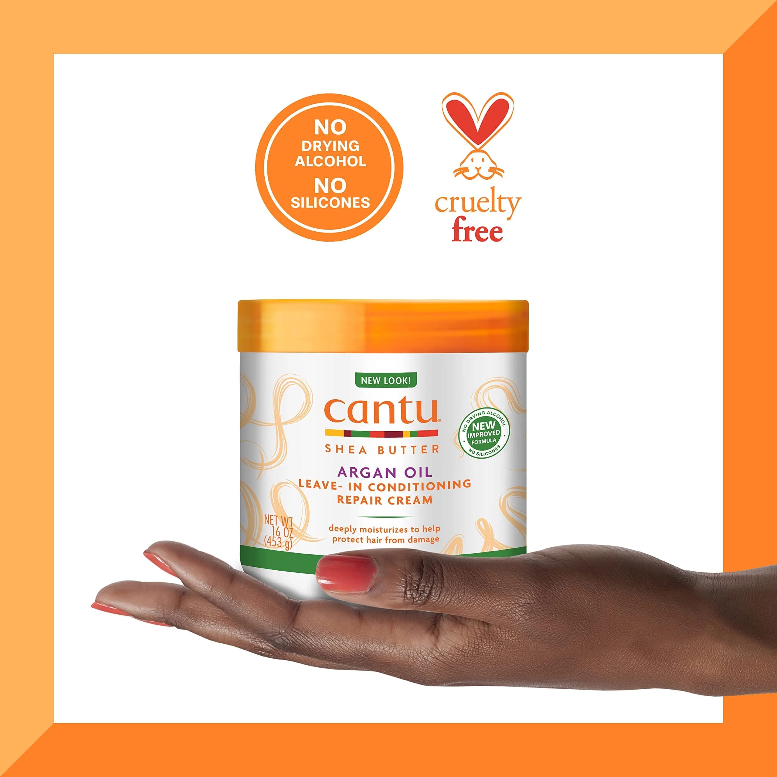 Cantu Leave-In Conditioning Repair Cream 16 oz (473ml) | Pack of 2 | Argan Oil Infused for Damaged Hair - view 7
