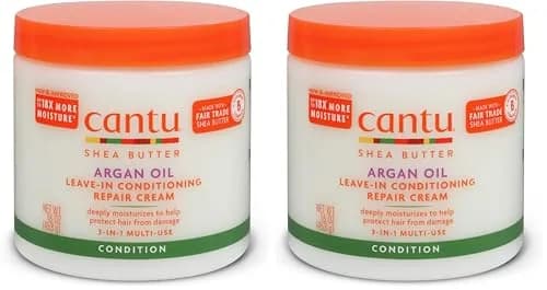 Cantu Leave-In Conditioning Repair Cream 16 oz (473ml) | Pack of 2 | Argan Oil Infused for Damaged Hair thumbnail 1