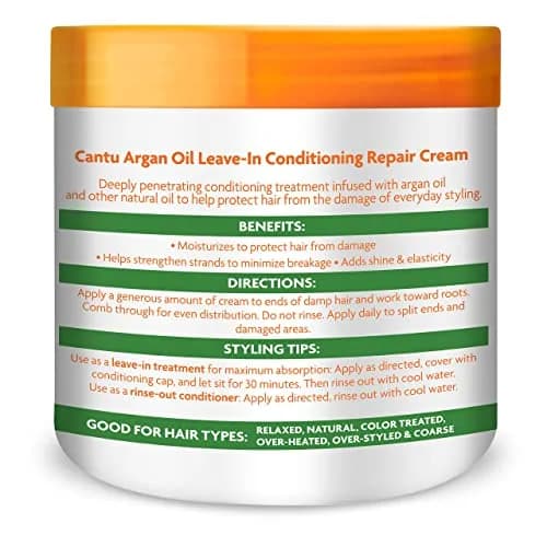 Cantu Leave-In Conditioning Repair Cream 16 oz (473ml) | Pack of 2 | Argan Oil Infused for Damaged Hair thumbnail 9