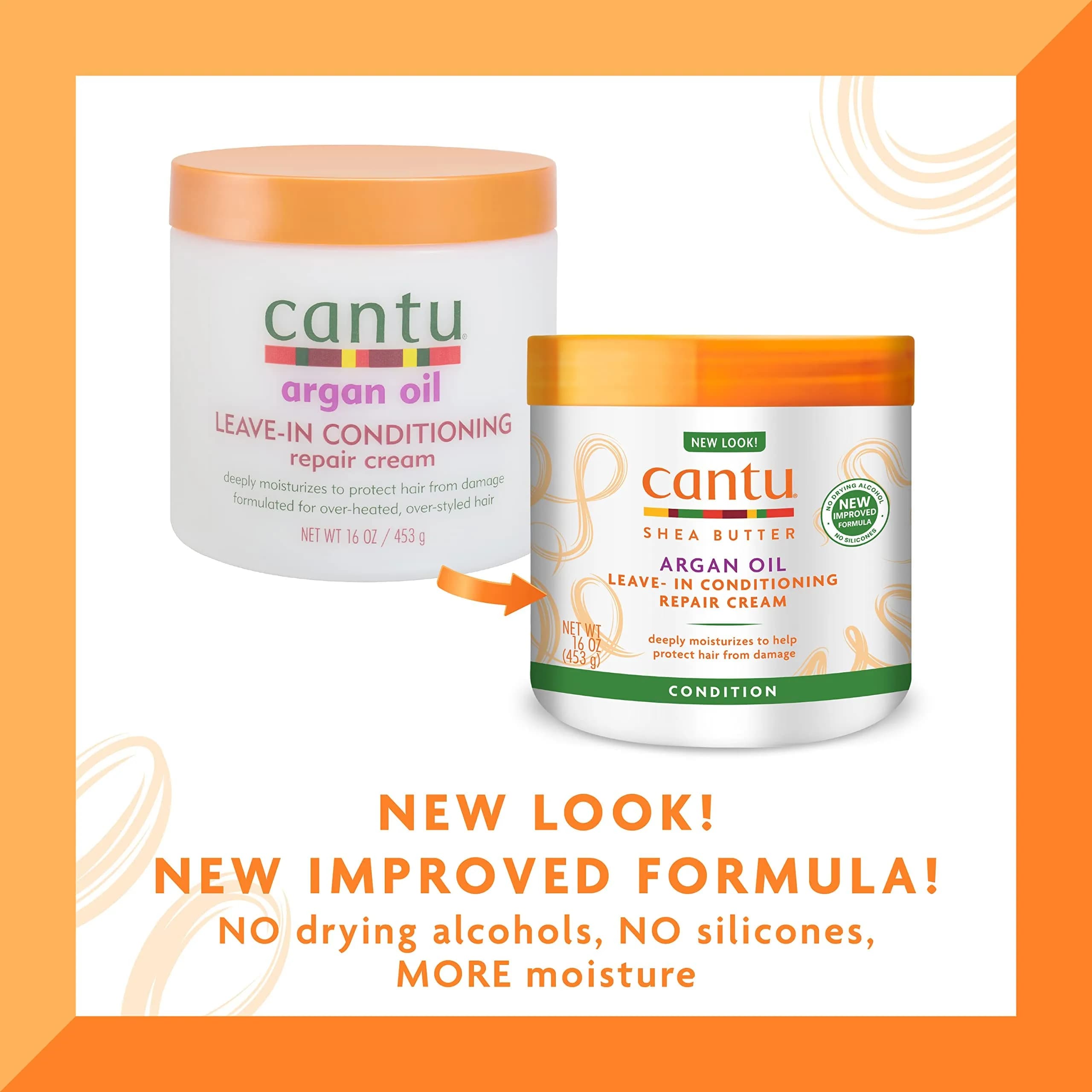 Cantu Leave-In Conditioning Repair Cream 16 oz (473ml) | Pack of 2 | Argan Oil Infused for Damaged Hair - view 2