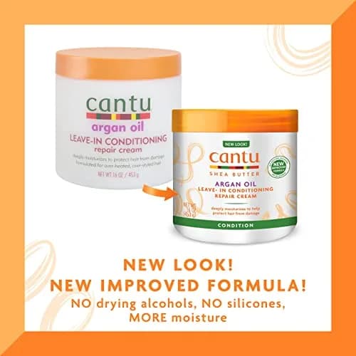 Cantu Leave-In Conditioning Repair Cream 16 oz (473ml) | Pack of 2 | Argan Oil Infused for Damaged Hair thumbnail 2