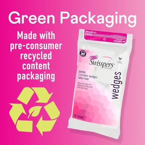 Swisspers Premium Pro Cosmetic Wedges, Jumbo Size, 32 Count (Pack of 2) | Latex-Free Makeup Sponges for Precision Blending thumbnail 6