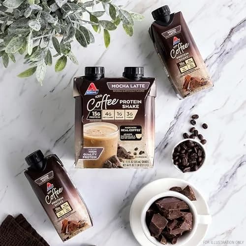 Atkins Mocha Latte Iced Coffee Protein Shake 264ml (8.95 Fl Oz) Pack of 24 | 15g Protein, Keto-Friendly thumbnail 5