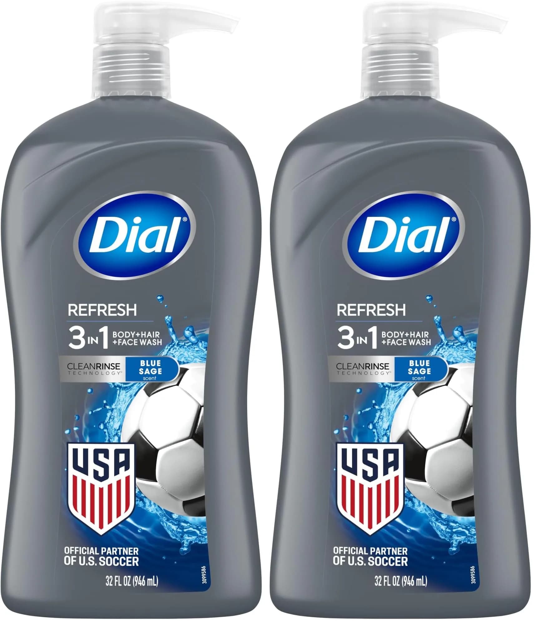 Dial Men Hydro Fresh 3in1 Body, Hair and Face Wash 1.89 L (64 Fl Oz) | All-Day Freshness - main product image