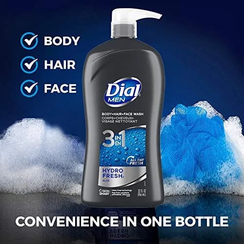 Dial Men Hydro Fresh 3in1 Body, Hair and Face Wash 1.89 L (64 Fl Oz) | All-Day Freshness thumbnail 6