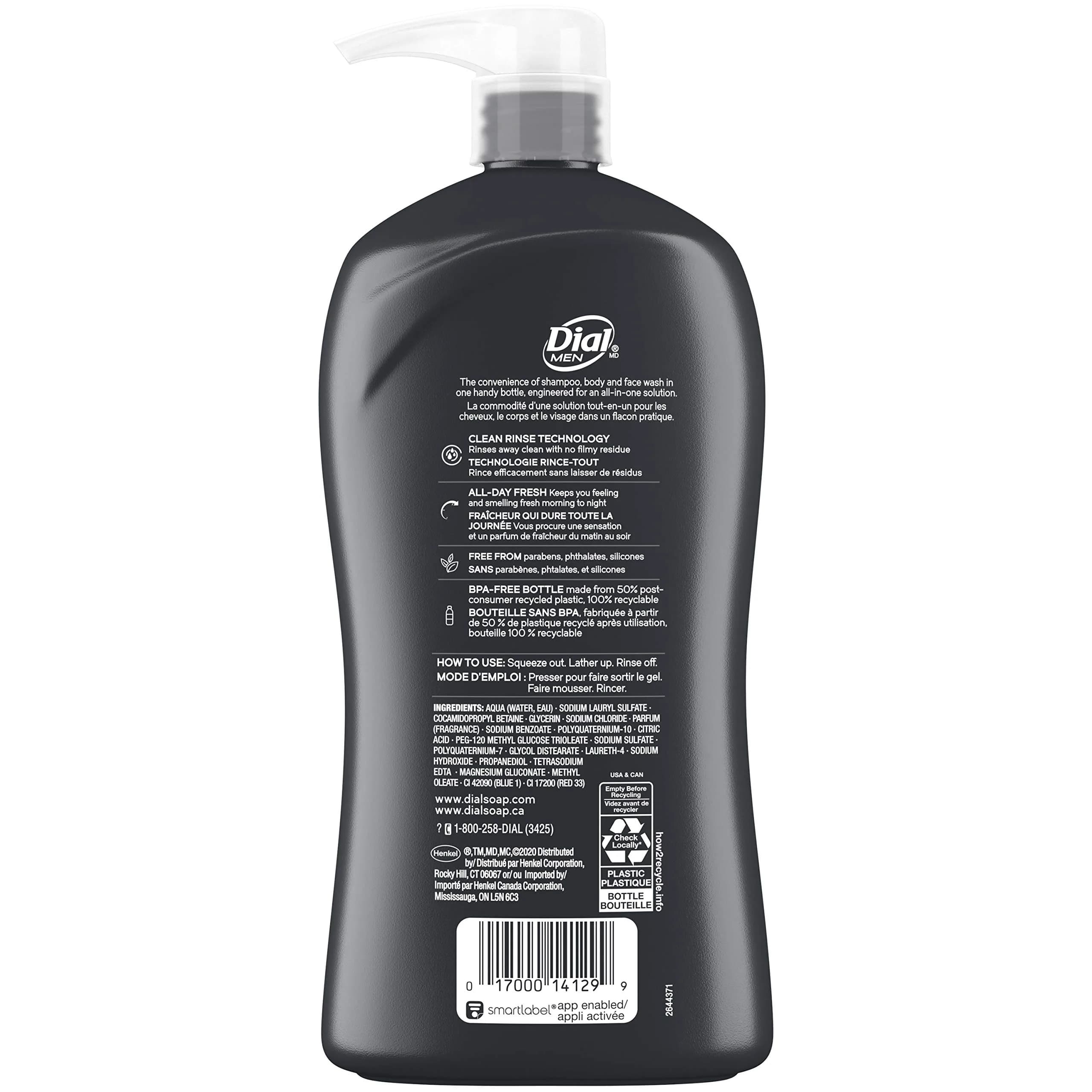 Dial Men Hydro Fresh 3in1 Body, Hair and Face Wash 1.89 L (64 Fl Oz) | All-Day Freshness - view 2