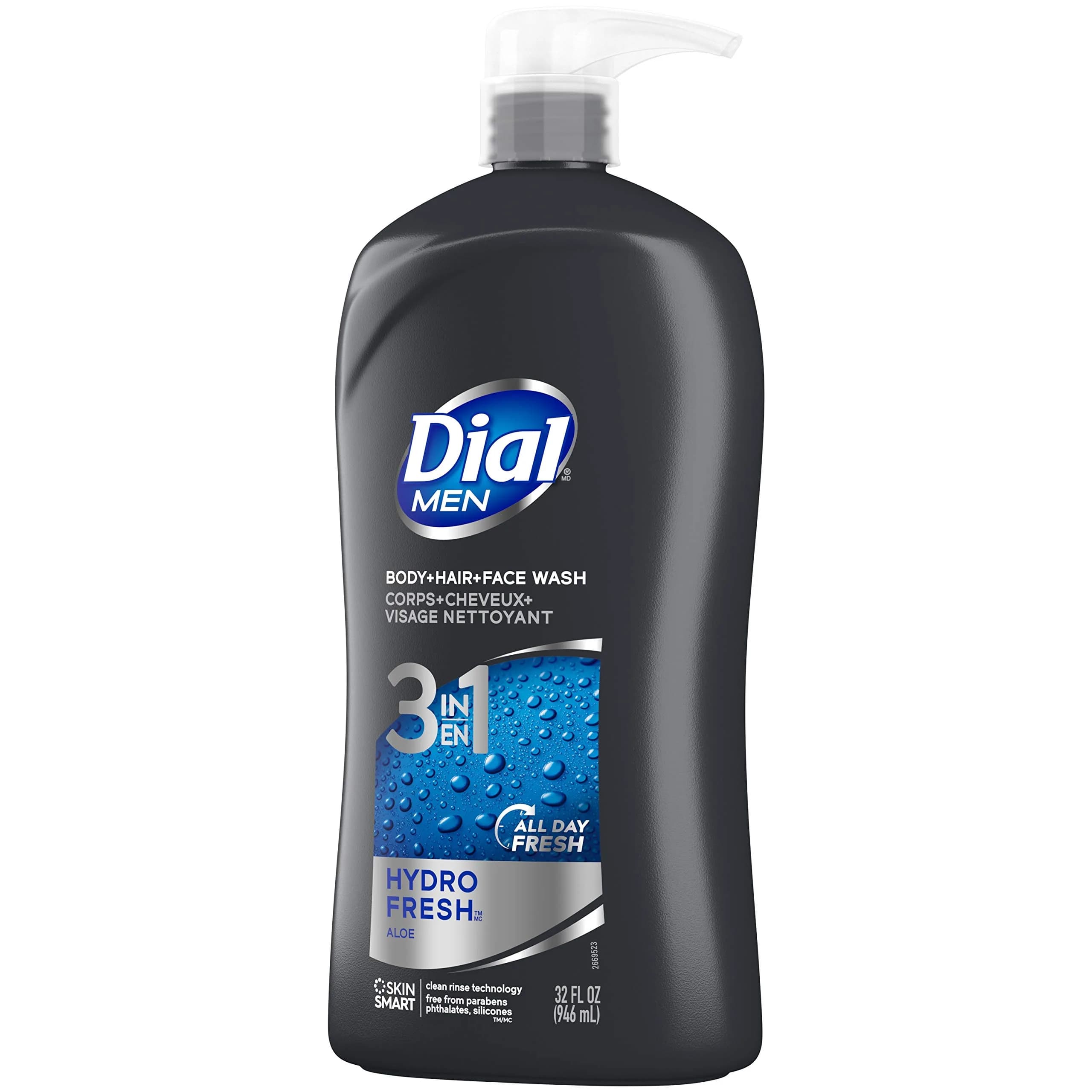 Dial Men Hydro Fresh 3in1 Body, Hair and Face Wash 1.89 L (64 Fl Oz) | All-Day Freshness - view 4
