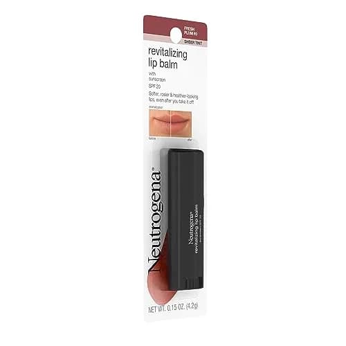 Neutrogena Revitalizing Tinted Lip Balm SPF 20 Sheer Fresh Plum 0.3 oz (0.15 oz Pack of 2) | Hydrates & Improves Lip Texture in 1 Week thumbnail 3