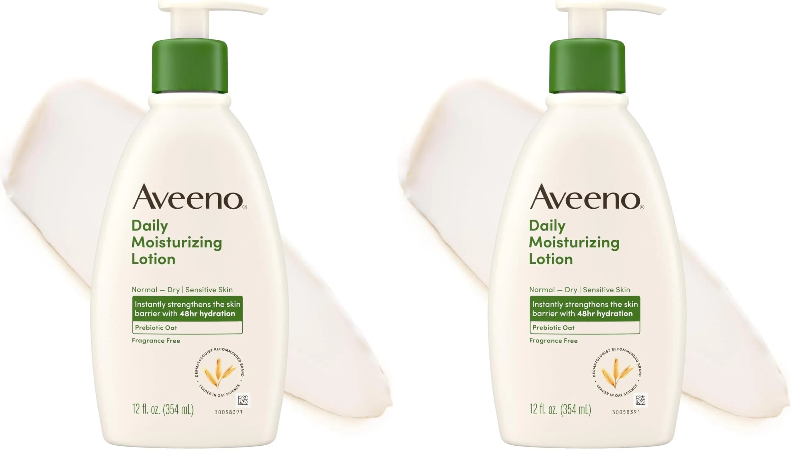 Aveeno Daily Moisturizing Fragrance-Free Body Lotion, 12 fl oz (Pack of 2) - main product image