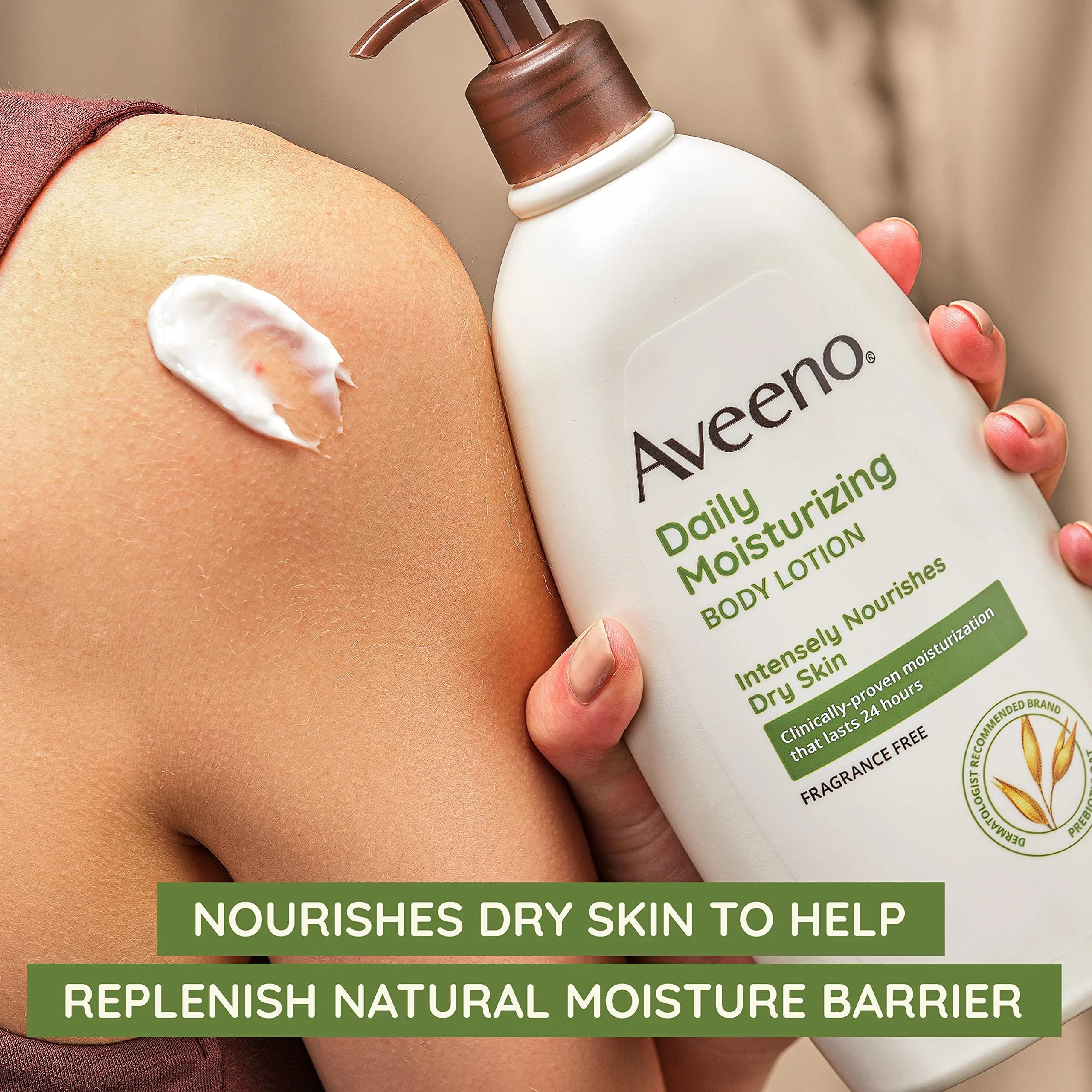 Aveeno Daily Moisturizing Fragrance-Free Body Lotion, 12 fl oz (Pack of 2) - view 2