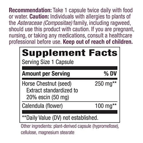 Nature's Way Horse Chestnut Extract Vegan Capsules 180 Count (90 Count Pack of 2) | Supports Healthy Leg Veins with 20% Aescin thumbnail 9
