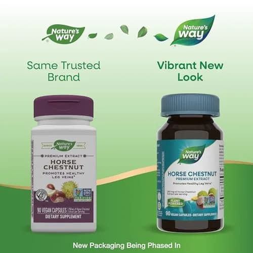 Nature's Way Horse Chestnut Extract Vegan Capsules 180 Count (90 Count Pack of 2) | Supports Healthy Leg Veins with 20% Aescin thumbnail 2