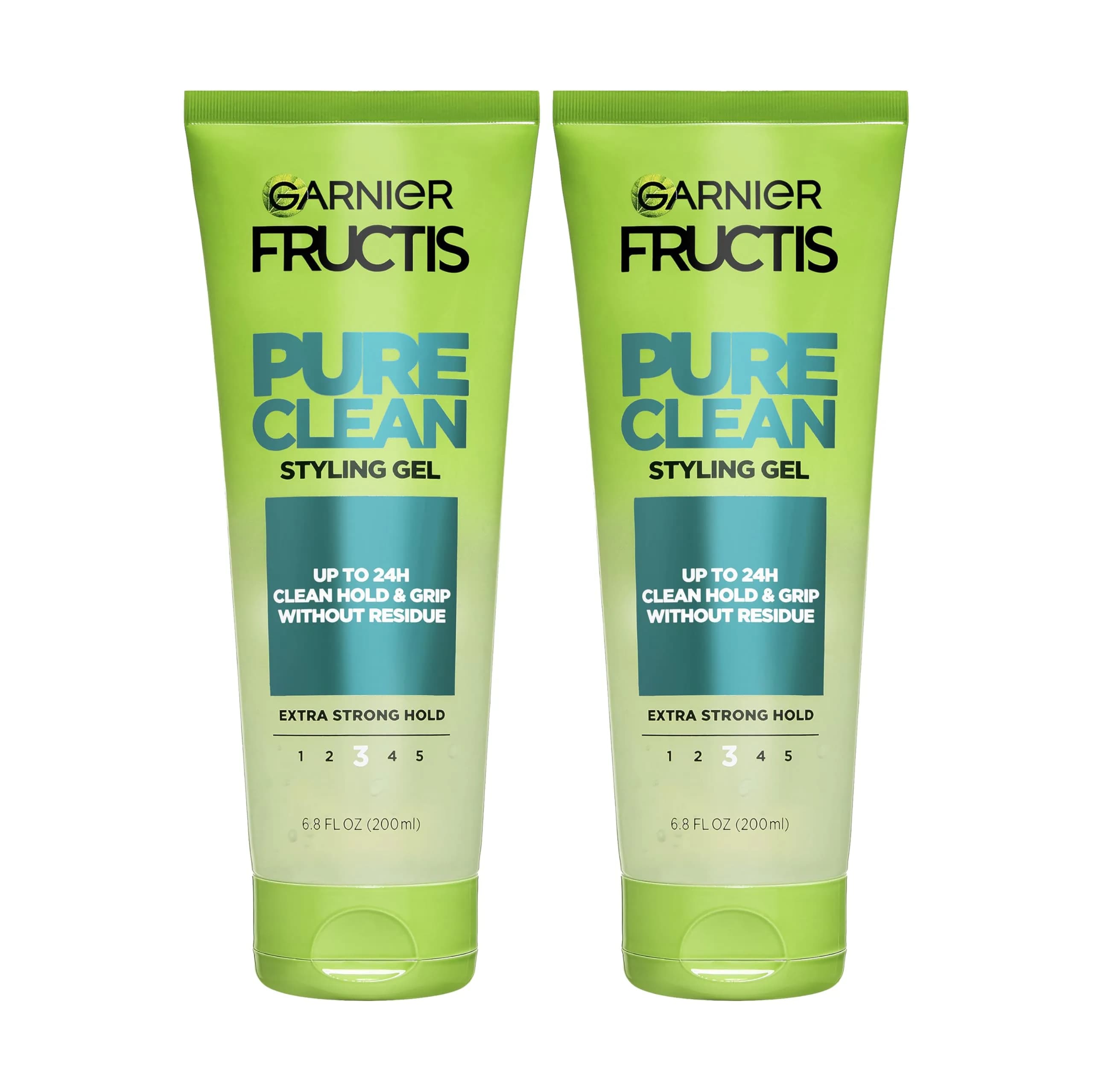 Garnier Fructis Pure Clean Styling Hair Gel Extra Strong Hold 24HRs 402ml (13.6 fl oz) | Non-Flaking, Non-Sticky Formula with Aloe