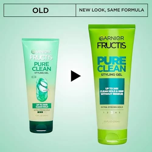 Garnier Fructis Pure Clean Styling Hair Gel Extra Strong Hold 24HRs 402ml (13.6 fl oz) | Non-Flaking, Non-Sticky Formula with Aloe thumbnail 2