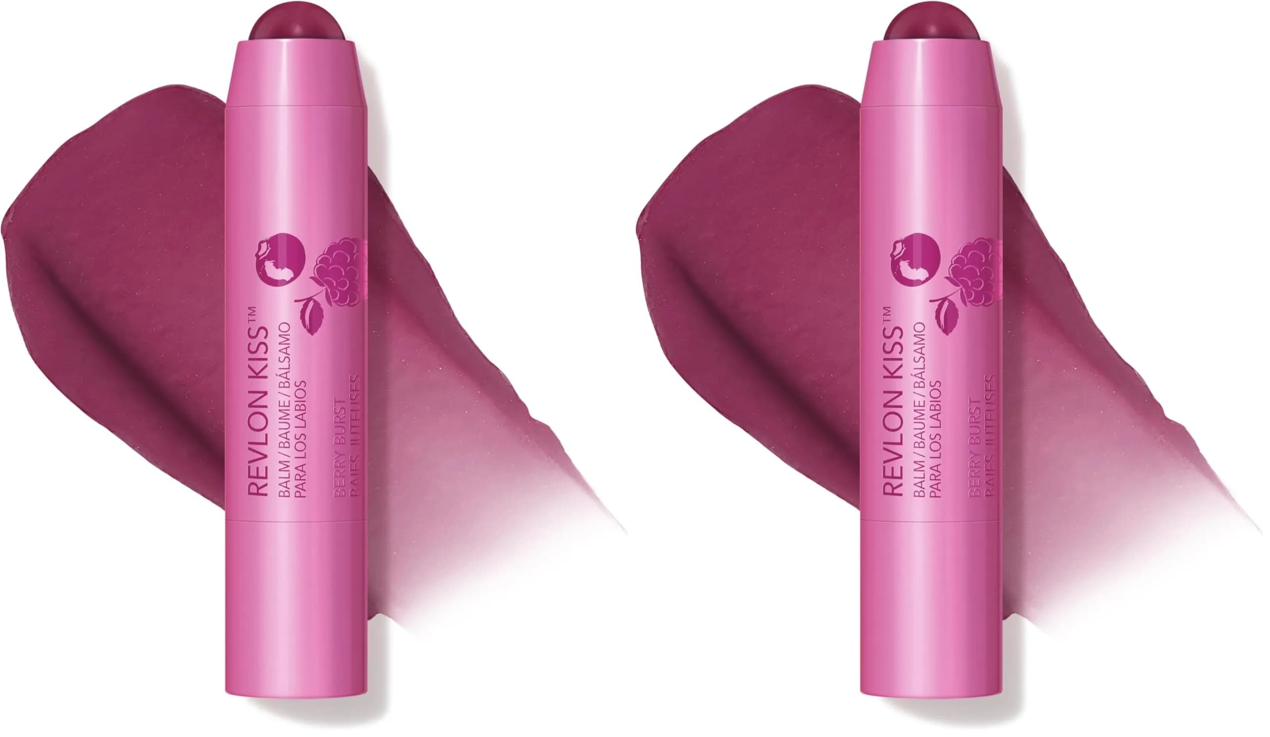 Revlon Kiss Tinted Lip Balm Berry Burst SPF 20, 0.09 Oz (Pack of 2) | Lasting Hydration — Berry Burst