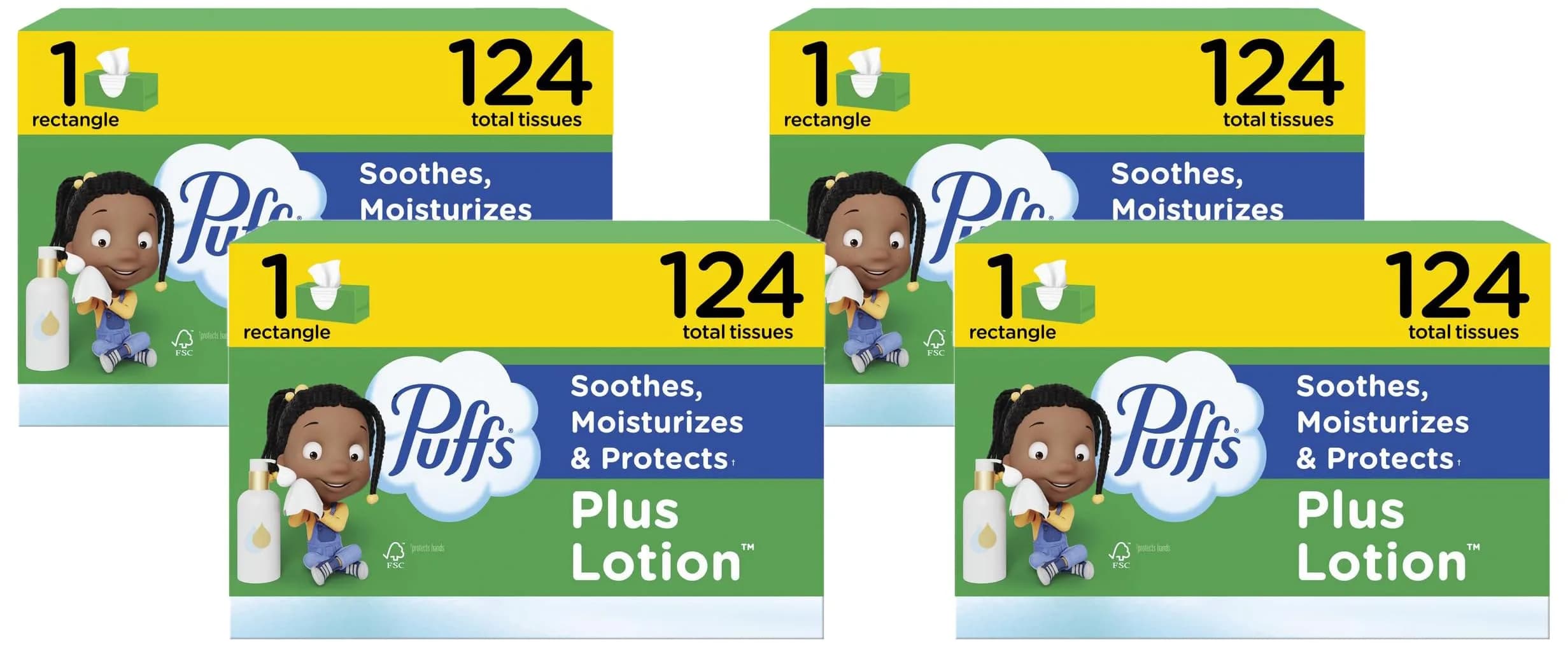 Puffs Plus Lotion Facial Tissue Family Box | Soothing Softness for Sensitive Noses - main product image
