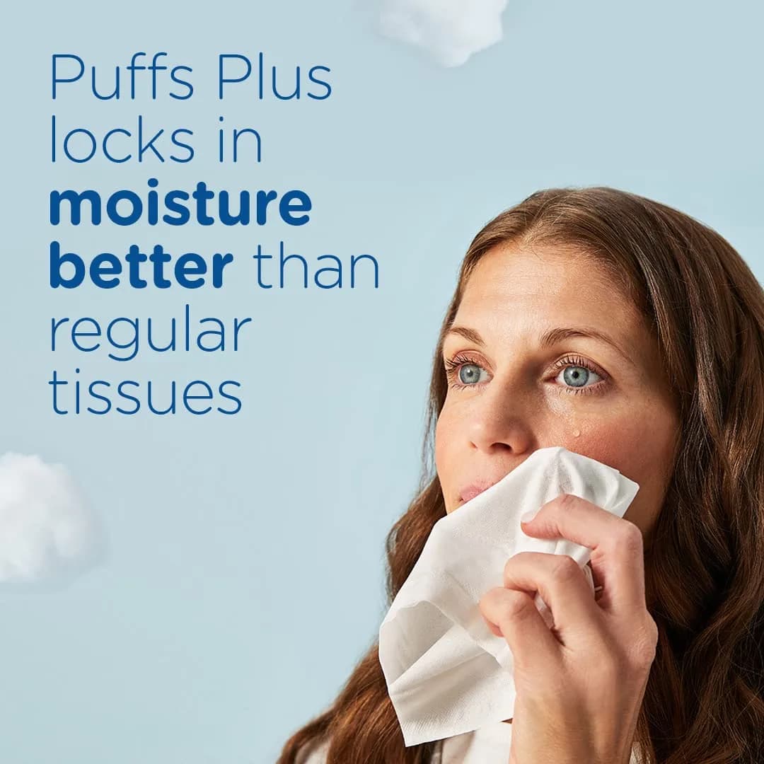 Puffs Plus Lotion Facial Tissue Family Box | Soothing Softness for Sensitive Noses - view 8