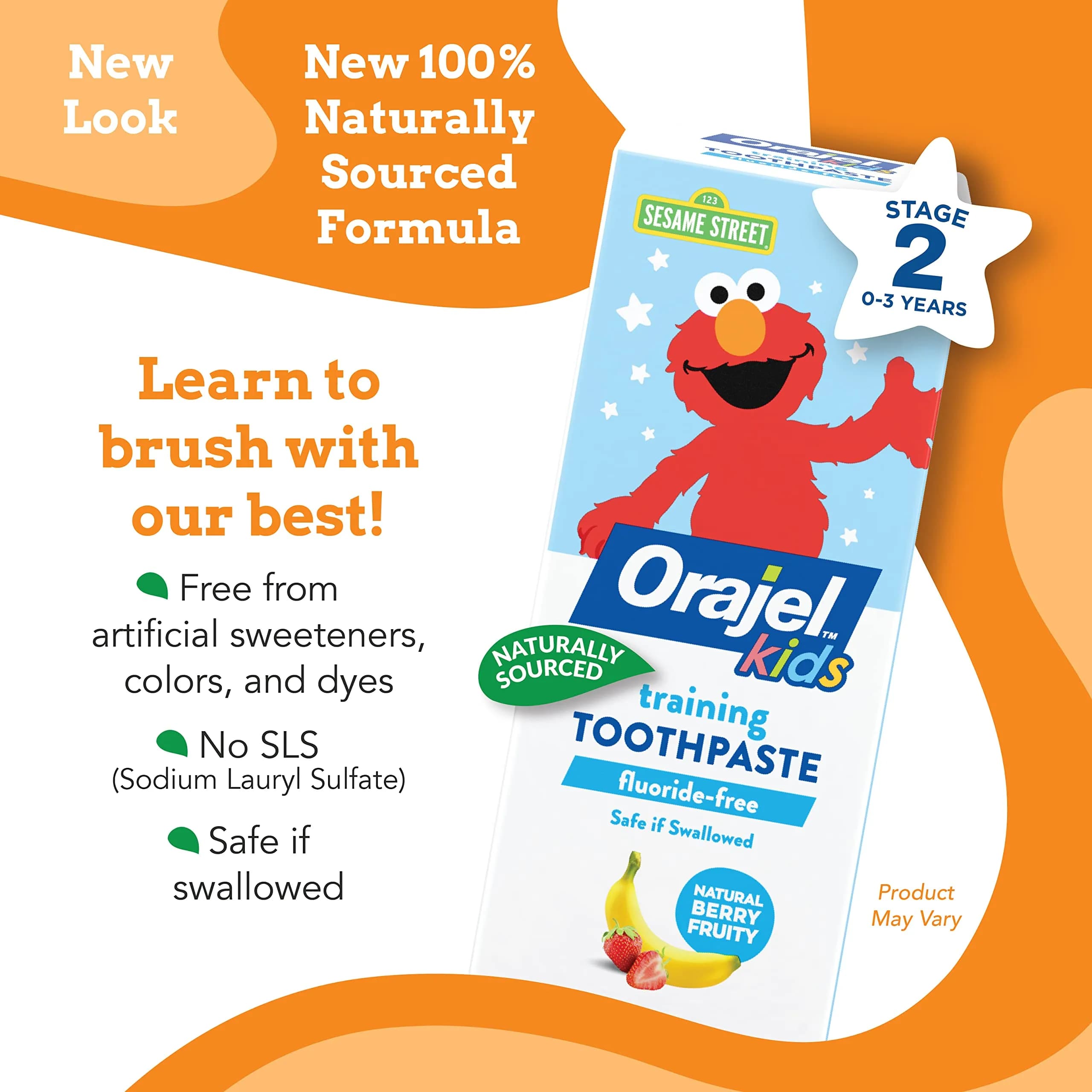 Orajel Kids Elmo Training Toothpaste, Natural Berry, 1.5 oz Tube - Pack of 2 - view 2